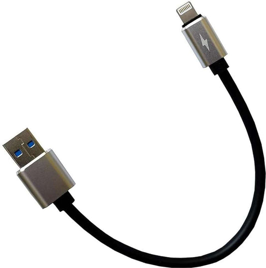 Orignal Branded Metal Lightning Power Bank Cable 0.3 m Lightning Cable (Compatible with iPhones, iPad Air, iPad Mini, iPod Nano and iPod Touch., 3.1 Amps Cable, Black)