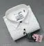 Hems Trends Men's Micro Print Spread Collar White Shirts