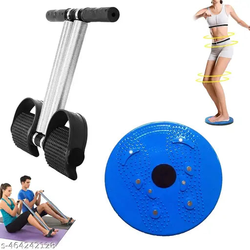 AMAZE WEAL Double Spring Tummy Trimmer with Tummy Twister Combo Useful for Figure Tone-Up, Weight Reduction, Power Mat, Acupressure Pyramids, Magnetic Therapy, for Men & Women