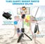 Portable Selfie Stick Tripod with Wireless Bluetooth Remote and Tripod Stand | 3 in 1 Selfie Stick Tripod with Extendable Aluminium Monopod, 360 Degree Rotation Phone Holder, Bracket for Mobile Phones | Supports Weight Up To 500 g (Black, Remote Included)