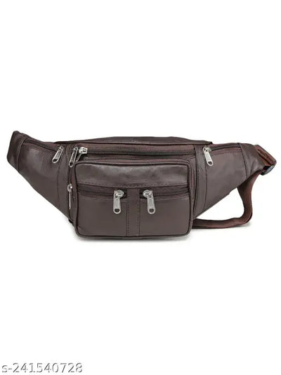 K London Leather Brown Men & Women Waist Bag Fanny Bag Travel Pouch Passport Holder (268_brown)
