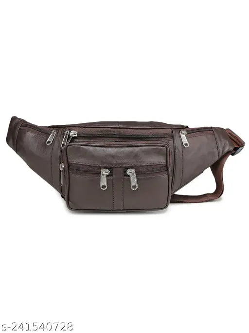 K London Leather Brown Men & Women Waist Bag Fanny Bag Travel Pouch Passport Holder (268_brown)