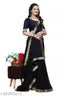 Plain Black Georgette Saree With Georgette Blouse
