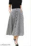 Midi Length Cotton Check Skirt
