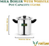 Milk Boiler 1 Litre Stainless Steel, Double Wall | Milk Cooker 1 Litre with Lid Pot 13 cm diameter 1 L capacity with Lid (Stainless Steel, Induction Bottom)