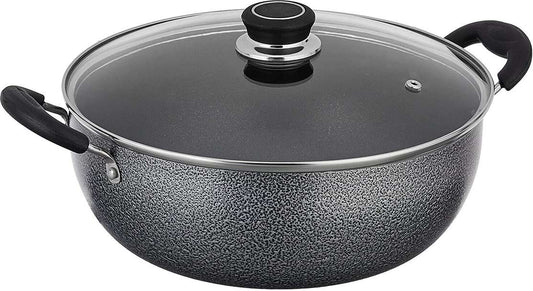 Non Stick Kadhai Glass lid stick pot and pan set, nonstick cookware set Kadhai Cookware Set