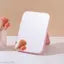 GSANI Table Mirror, Hand Mirror, Makeup Mirror, Standing for Desk, Dressing Table, Countertop, Simple Folding Makeup Mirror, Plastic (Pink)