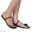 Black Striped One-Toe Flats For Women