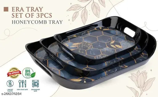 Blueberry new designed serving tray set pack of 3