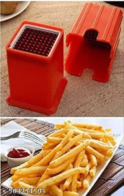 Potato Chipser French Fries Chips Maker Machine Snacks Finger, Potato Finger Chips Cutter - Red Colour