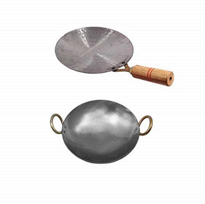 9 inch 23 cm 2.25 liter iron khadai for cooking & 9 inch roti tawa Induction Bottom Cookware Set