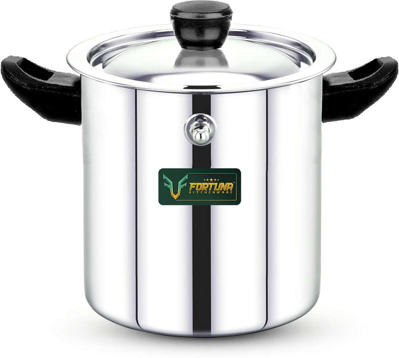 Milk Boiler 1 Litre Stainless Steel, Double Wall | Milk Cooker 1 Litre with Lid Pot 13 cm diameter 1 L capacity with Lid (Stainless Steel, Induction Bottom)