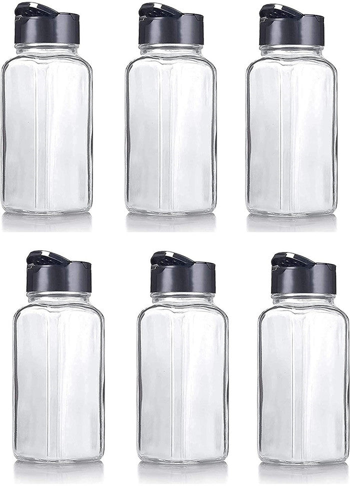 Pack of 6 Glass Grocery Container - 100 ml TINSUHG Clear