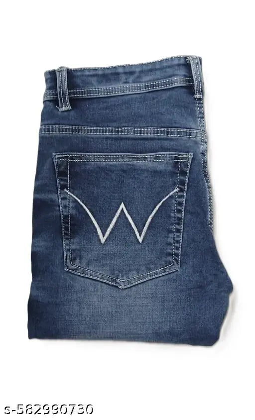 men's light blue washed scratch jeans