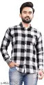 Men Slim Fit Checkered Button Down Collar Casual Shirt