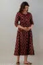 Women Printed Rayon Maroon Maternity And Feeding Kurta