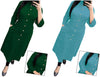 Earthy Dark Green & Light Blue Solid Women's Kurta