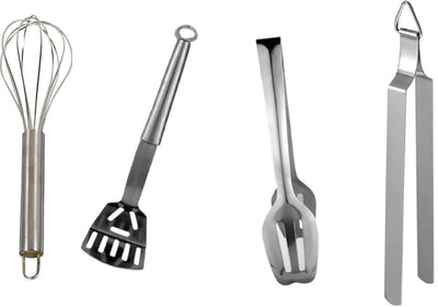 4 KITCHEN TOOLS Combo Kitchen Tools Set of 4 Piece Kitchen Tool Set (Silver)
