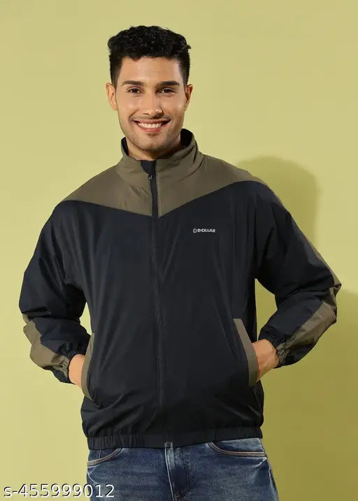 Dollar Men's Colourblock Light Weight Breathable Windcheater Jacket with UV Protection and 2 Side Pockets