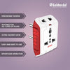 Goldmedal Spice 3 Pin 240V Multi Plug Socket | Universal Travel Adaptor with LED Indicator | Supports 2-Pin&3-Pin Plugs | Multiplug for Home&Office Appliances |Compact & Reliable |(White)