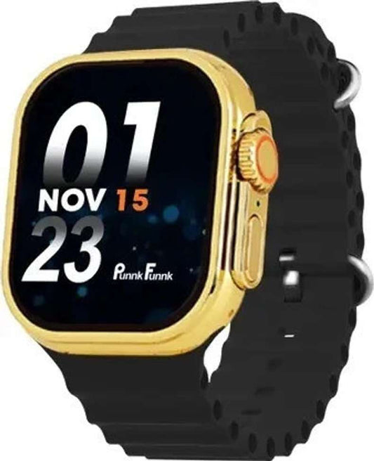 PunnkFunnk S9 Ultra Crystal, Bluetooth Calling, Fitness & Music, Sport & fashions Smartwatch (Black Strap, Free Size)