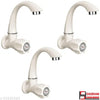 SHUBHAM HARDWARE • ABS Plastic Water taps for Kitchen Sink Faucet for Kitchen Sink Wall Mounted abs Material (White) (3pc)