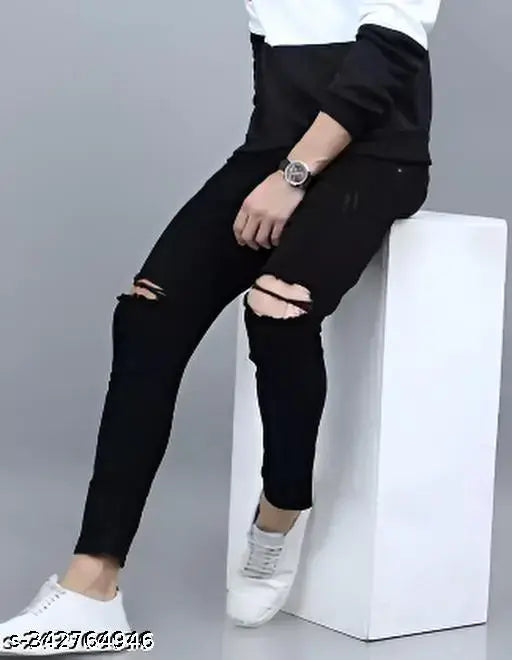 MONK BLACK PLAIN JEANS