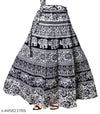 woman fashion sanganri jaipuri print black and white skirt ( refer)