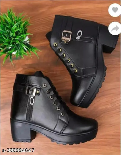 New Trendy Stylish Girl's Comfortable ,Lightweight, Fashionble ,Now Look ,Outdoor ,Ankle Length ,High heel, Walking, Chunky Boot ,Shoe For Women /Girl's/Ladies Boots For Women/Girl's Boots For Women