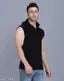 Tees Collection Men'S Casual Hooded Sleveless Zipper Polyester Tshirt