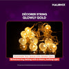 Halonix Decorer Glowly Gold 15 Bright Led String Light | Diwali Light | Christmas Light | Wedding Light | Festive Lights for Home Decoration (Warm White, 4 Meters)