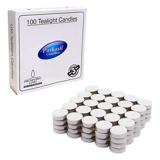 PROSPERRO LUMO by Parkash Candles Paraffin Wax Candles Tea Light, 3 hr Burn time, No Residue Diwali Decoration,Smokeless, (100 PC Unscented)