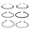 Shining Diva Fashion Black Metal Hair Band for Men Boys Women Girls Kids 6 Pcs Combo Hairband Headbands Sports Yoga Face Wash Facial Hair Accessories (15905HB)