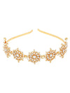 YouBella Gifts Floral Kundan Studded Matha Patti Sheesh Patti Wedding Hairband Traditional Golden Celebrity Headband Hair Accessory Jewellery for Women and Girls (Golden) (YBHAIR_41749)