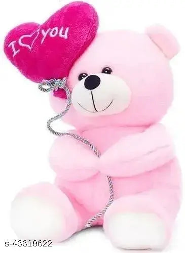 PICKPO Toys Cute Huggable/Lovable Teddy Bear & Balloon Soft Plush Toy Gift for Someone Special (Pink), Cute Kids Birthday Baby Boys/Girls (Teddy-30cm).