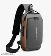 Waterproof Unisex Waist Crossbody Sling Bag – Anti-Theft Chest Backpack with USB Charging Port for Travel, Work & Hiking