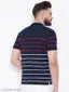 Austin Wood Men's Half Sleeves Polo Neck Striper T-shirt