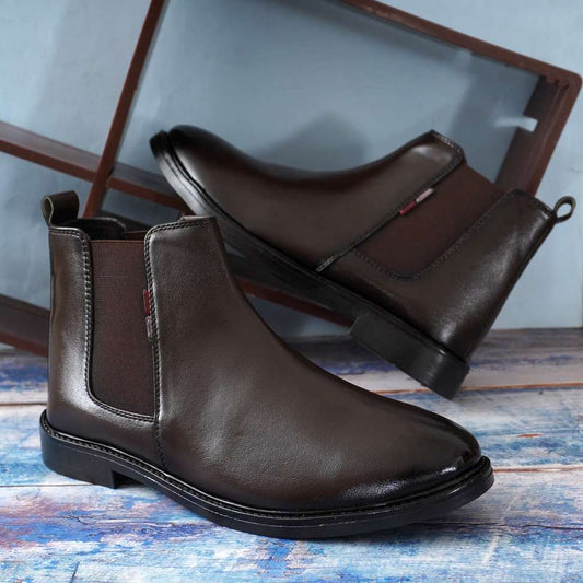 GOOD MINAR Boots For Men (Brown , 6)