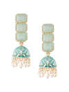 Zaveri Pearls Mint Green Enamel Ethnic Style Jhumki Earring For Women-ZPFK16526