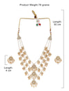ZAVERI PEARLS Ethnic Kundan & Pearls Multi Layers Bridal Necklace Set For Women-ZPFK8689