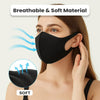 Yugan Anti Pollution Reusable and Washable Cotton Face Mask for Adult, Unisex, Soft Breathable Oxford Fabric (Black - 6 Pcs - Adult)