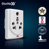 Sturlite Konvert Multiplug| 6-16 Amp| 2-Pin & 3-Pin Socket| Universal AC Travel Adapter| ABS Strong Body Socket| Compact Converter Plug for Travel, Home & Office Use - Pack of 1