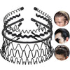 Shining Diva Fashion Black Metal Hair Band for Men Boys Women Girls Kids 6 Pcs Combo Hairband Headbands Sports Yoga Face Wash Facial Hair Accessories (15905HB)