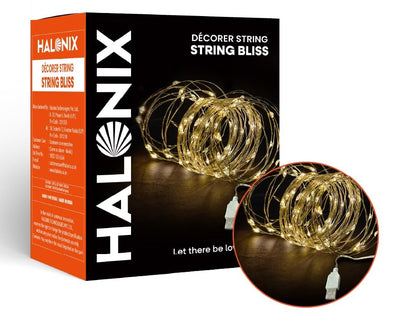 Halonix Bliss Rice Light | Decorative Light | Fairy Light | USB Powered | String Light | Diwali Light | Warm White| Pack 1 |Diwali Lights for Decoration for Home-Plastic,Corded Electric