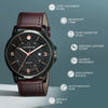 Carlington Analog Men's Wrist Watch with Leather Strap - CT 1050 BrownBlack