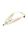 ZAVERI PEARLS Green Dazzling Stones Austrian Diamonds Embellished Layered Necklace & Earring Set For Women-ZPFK18891