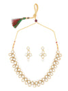 ZAVERI PEARLS Gold Tone Traditional Kundan & Pearls Necklace Set For Women-ZPFK8675