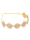 YouBella Gifts Floral Kundan Studded Matha Patti Sheesh Patti Wedding Hairband Traditional Golden Celebrity Headband Hair Accessory Jewellery for Women and Girls (Golden) (YBHAIR_41749)