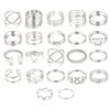 Shining Diva Fashion 22pcs Latest Stylish Stackable Kunckle Rings Set for Women and Girls Butterfly Heart Boho Gold and Silver Plated Rings