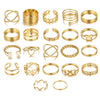 Shining Diva Fashion 22pcs Latest Stylish Stackable Kunckle Rings Set for Women and Girls Butterfly Heart Boho Gold and Silver Plated Rings